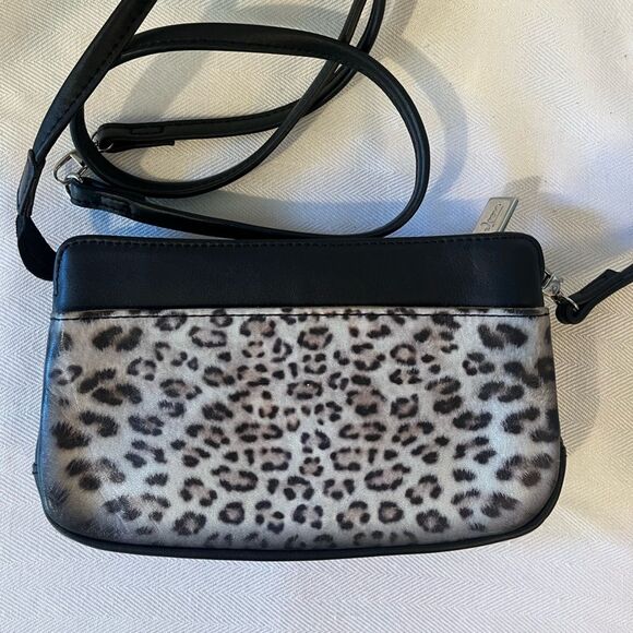 Rare 🔥 ICON Los Angeles‎ Snow Leopard designer leather crossbody bag, NWOT. - Picture 3 of 14